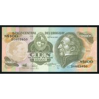 Уругвай 100 новых песо 1987 г. P62A. Серия G. UNC