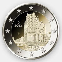 2 евро 2023 Германия F Гамбург UNC из ролла