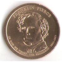 1 доллар США 2010 год 14-й Президент Франклин Пирс _состояние аUNC