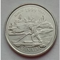 Канада 25 центов 1999 г. Март 1999. Сплав на плоту