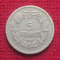 Франция 5 франков 1952 г. Не частый год.
