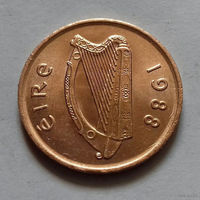 2 пенса, Ирландия 1988 г., не магнит, AU
