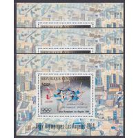 1985 Центральноафриканская Республика 1102/B318x3 Надпечатка #B275 Олимпийские игры в Лос-Анджелесе15,00 евро