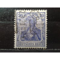 Германия Рейх 1905 "Германия" 3-й выпуск 20 пф ВЗ 1 Михель-2,0 евро гаш