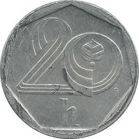 Чехия 20 геллеров 1993