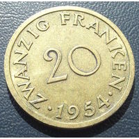 Саарленд. 20 франков 1954