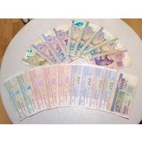 Лот ветхих банкнот Беларуси 1992 и 2000 (19шт)
