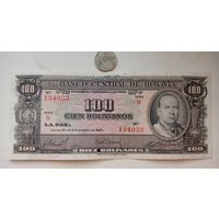 Werty71 Боливия 100 песо 1945 банкнота