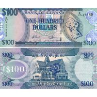 Гайана 100 долларов 2022 год  UNC