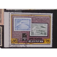 Авиация дирижабли Марки на марках 3-я Международная ярмарка марок, Эссен Корея КНДР 1980 год  лот 12