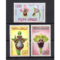 Орхидеи Марокко 1965 год серия из 3-х марок