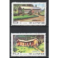 Памятные места КНДР 1974 год  серия из 2-х марок