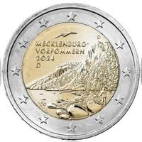 2 евро 2024 Германия Мекленбург-Передняя Померания двор D UNC из ролла