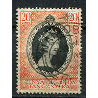 Британские колонии - Кения, Уганда, Таганьика - 1953 - Коронация королевы Елизаветы II 20С - [Mi. 90] - полная серия - 1 марка. Гашеная.  (Лот 54EW)-T25P3