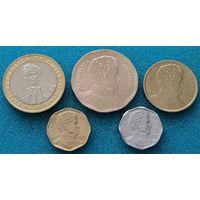 Чили. Набор 5 монет 1, 5, 10, 50, 100 песо 2006 года