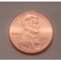 1 цент США 2017 D, AU
