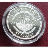 Серебро 0,999! Либерия 10 долларов, 2000 Вашингтон переправляется через Делавэр