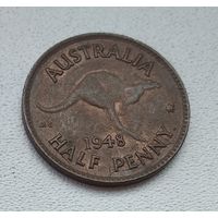 Австралия 1/2 пенни, 1948 Точка после "PENNY" 7-3-5