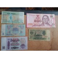 Сборный лот банкнот . 100 бат тайланд