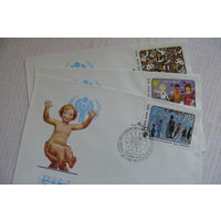 1979, Комплект КПД (5 марок на 3 конвертах); Сущенко И., Международный год ребенка. Детские рисунки.