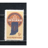 США-1966, (Мих.899) , ** , Штат Индиана(одиночка),