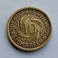 Германия - Веймарская республика 10 рейхсфеннигов. 1929. J