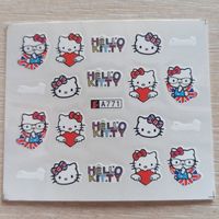 Hello Kitty слайдеры для ногтей. Водные наклейки-переводки на ногти