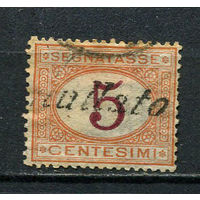 Королевство Италия - 1870/1894 - Доплатная марка - Цифры - 5c - [Mi.5p] - 1 марка. Гашеная.  (Лот 35Dv)