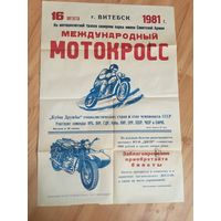 Оригинальный большой советский плакат 1981 года.