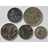 Кипр 1,2,5,10,25 центов 1978-2004г