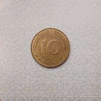 10 пфеннигов 1993 года(D) Федеративная республика. Очень красивая монета! Родная патина!