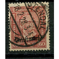 Рейх - 1924 - Надпечатка Dienstmarke на 60Pf - [Mi.112d] - 1 марка. Гашеная.  (Лот 31AJ)