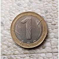1 лев 2002 года Болгария. Красивая монета!
