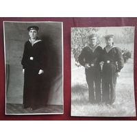 2 фото матросов Пинской флотилии. 1956 г. 8х11 см. Цена за оба.
