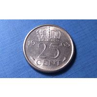 25 центов 1963. Нидерланды.