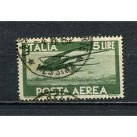 Королевство Италия - 1945/1947 - Авиация. Авиамарка 5L - [Mi.709] - 1 марка. Гашеная.  (Лот 44Dv)