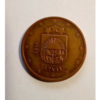 Латвия 5 евроцентов 2014 г