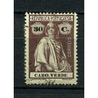 Португальские колонии - Кабо-Верде - 1914/1921 - Жница 30C - [Mi.153Ax] - 1 марка. Гашеная.  (Лот 101BK)