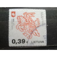 Литва 2016 Стандарт, герб Погоня 0,39 евро без перф.