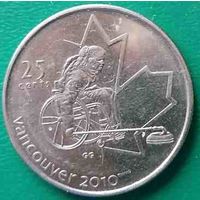 Канада 25 центов 2007 г. X зимние Паралимпийские Игры. Ванкувер 2010. Кёрлинг на колясках