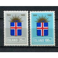 Исландия - 1969 - 25-летие Республики - [Mi. 430-431] - полная серия - 2 марки. MNH.  (Лот 15Dh)