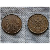 Польша 5 грошей 2007