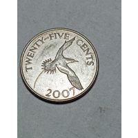 Бермуды 25 центов 2007 года .