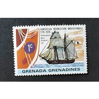 Гренада: 1м парусник, 200 лет американской революции 1976