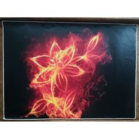 Защитная наклейка на крышку ноутбука Цветок в огне Пламя 290х398мм