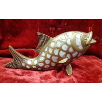 Статуэтка Рыбка, латунь в перламутре (длина 20 см)