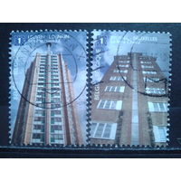 Бельгия 2010 Совр. архитектура, марки из блока Михель-3,6 евро гаш