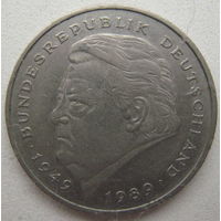 Германия 2 марки 1990 г. G. Франу Йозеф Штраус. 40 лет Федеративной Республике