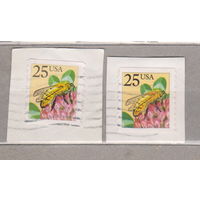 Клевер цветы насекомые пчелы Флора фауна США  лот 1069 цена за 1 марку вырезки