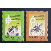 Польша 1978 г. Международный Конгресс паразитологов. Насекомые, полная серия из 2 марок #0193-Л1P12